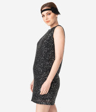 Load image into Gallery viewer, Black Sequin Sleeveless Shift Dress