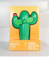 Load image into Gallery viewer, Green Cactus Hand Held Beach Fan