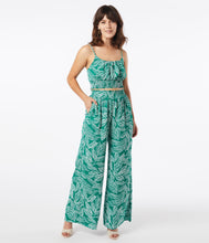 Load image into Gallery viewer, Green & Ivory Tropical Leaf Print Two Piece Set