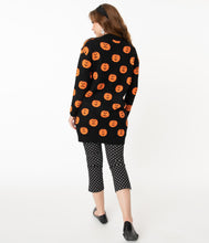 Load image into Gallery viewer, Black & Orange Pumpkins Open Long Cardigan