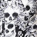 Load image into Gallery viewer, Black & White Skull & Roses Bow Blouse
