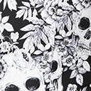 Load image into Gallery viewer, Black & White Skulls & Roses Print Aida Swing Dress