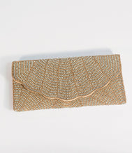 Load image into Gallery viewer, Gold & Silver Beaded Envelope Clutch