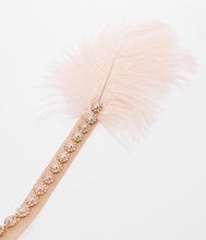 Load image into Gallery viewer, Blush Feather & Crystal Goldie Flapper Headband