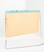 Load image into Gallery viewer, Blue & Yellow Banana Beaded Tropical Envelope Clutch