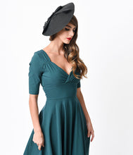 Load image into Gallery viewer, Black Feather & Bow Disc Fascinator Hat