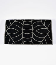 Load image into Gallery viewer, Black Suede & Silver Chain Spiderweb Envelope Clutch