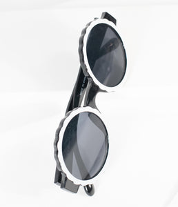 1960s Black & White Omelette Mod Sunglasses