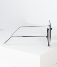 Load image into Gallery viewer, Black Metal Cat Ear Meow Rounded Sunglasses
