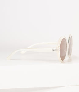 1960s Cream Round Romance Sunglasses