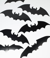 Load image into Gallery viewer, Black Bat Silhouette Paper Cutouts Set
