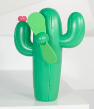 Load image into Gallery viewer, Green Cactus Hand Held Beach Fan
