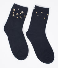 Load image into Gallery viewer, Black Stars &amp; Beads Ankle Socks
