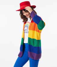 Load image into Gallery viewer, Bright Rainbow Stripe Open Cardigan
