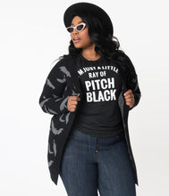 Load image into Gallery viewer, Plus Size Black &amp; Grey Bats Open Long Cardigan
