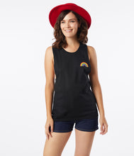 Load image into Gallery viewer, Black Unisex Rainbow Patch Tank Top
