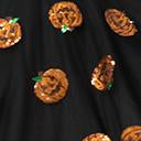 Load image into Gallery viewer, Black Mesh &amp; Orange Sequin Pumpkins Vanity Swing Dress
