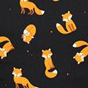 1950s Black & Orange Fox Print Bernie Swing Dress