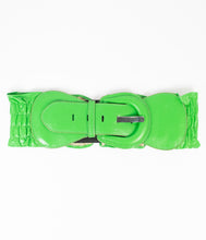 Load image into Gallery viewer, Bright Green Ruffle Elastic Cinch Belt

