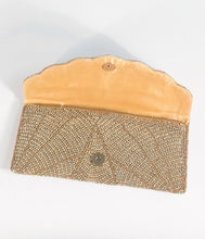 Load image into Gallery viewer, Gold &amp; Silver Beaded Envelope Clutch
