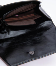 Load image into Gallery viewer, Black Leatherette Halloween Party Animal Envelope Clutch
